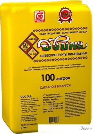 Витебскторф Грунт торфяной питательный Двина 100 л
