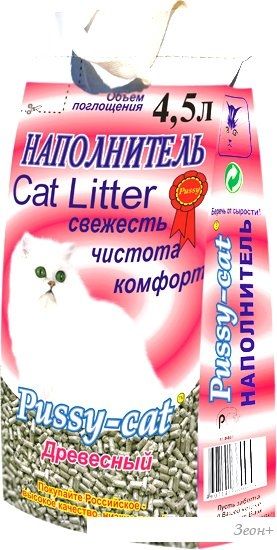 Наполнитель для туалета Pussy Cat древесный 10 л