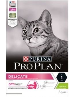 Сухой корм для кошек Pro Plan Delicate Adult с чувствительным пищеварением с ягненком 10 кг