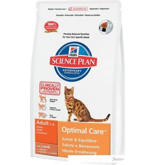 Корм для кошек Hill's Feline Adult Optimal Care с Ягненком 10 кг