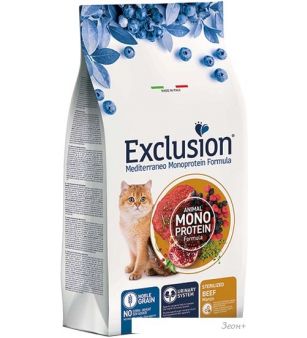 Сухой корм для кошек Exclusion Monoprotein Sterilized Beef NGCSB12 (12 кг)
