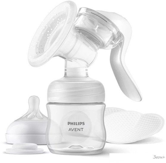 Ручной молокоотсос Philips Avent Natural Motion с бутылочкой для кормления SCD210/03