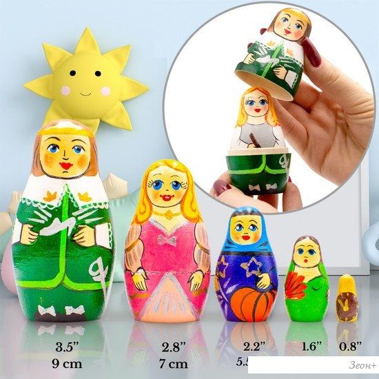 Развивающая игра Брестская Матрешка Cказка Золушка (набор 5 шт)