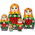 Развивающая игра Брестская Матрешка C ветвями рябины и ромашками (набор 5 шт)