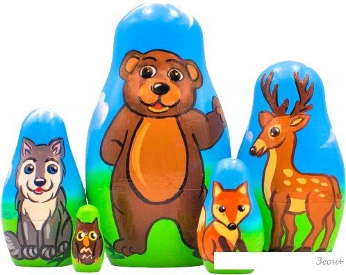 Развивающая игра Брестская Матрешка Лесные животные (набор 5 шт)