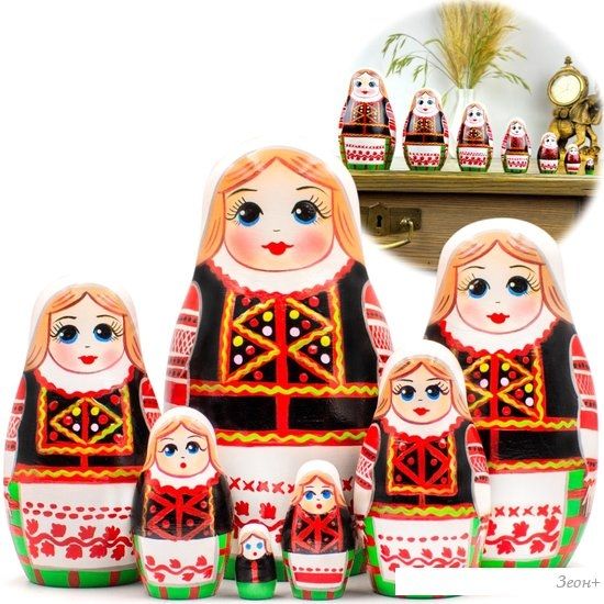 Развивающая игрушка Брестская Матрешка Народные костюмы Беларуси. Калинковичский строй (набор 7 шт)