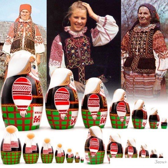Развивающая игрушка Брестская Матрешка Народные костюмы Беларуси. Калинковичский строй (набор 7 шт)