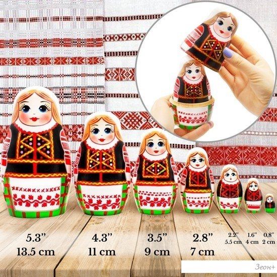 Развивающая игрушка Брестская Матрешка Народные костюмы Беларуси. Калинковичский строй (набор 7 шт)