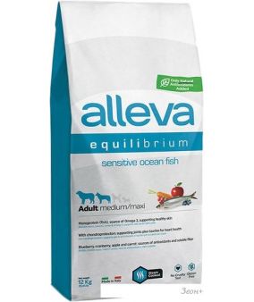 Сухой корм для собак Alleva Equilibrium Sensitive Ocean Fish Medium/Maxi (с океанической рыбой для средних и крупных пород) 12 кг