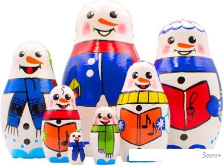 Развивающая игра Брестская Матрешка Матрешки Снеговик (набор 7 шт)