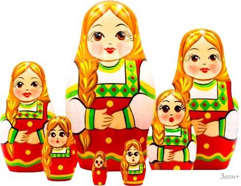Развивающая игра Брестская Матрешка Девушка в восточном славянском традиционном костюме (набор 7 шт)