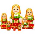 Развивающая игра Брестская Матрешка Девушка в восточном славянском традиционном костюме (набор 7 шт)