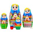 Развивающая игра Брестская Матрешка С букетом луговых цветов (набор 5 шт)