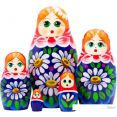 Развивающая игра Брестская Матрешка С букетом ромашек (набор 5 шт)