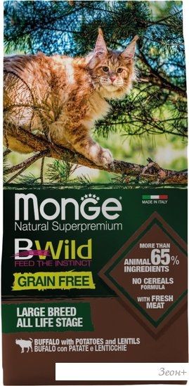 Сухой корм для кошек Monge BWild Cat Grain Free Buffalo 10 кг