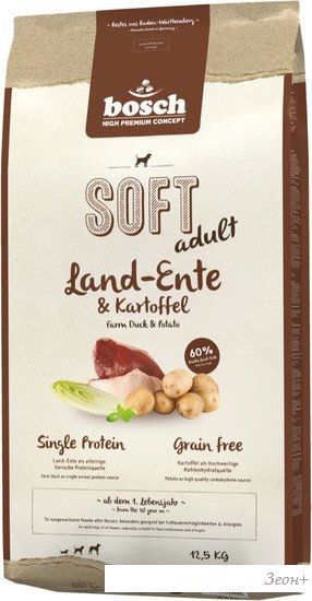 Корм для собак Bosch Soft Adult Land-Ente & Kartoffel 12.5 кг