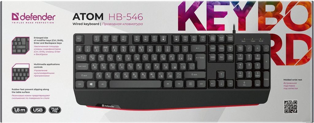 Клавиатура Defender Atom HB-546 (черный)