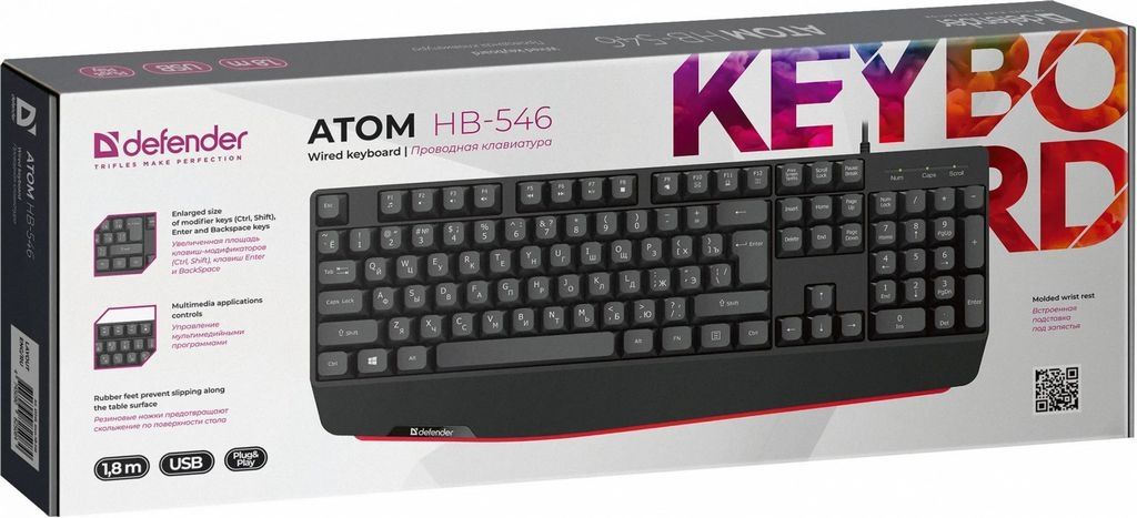 Клавиатура Defender Atom HB-546 (черный)