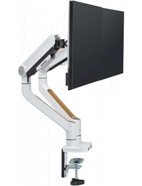 Кронштейн для мониторов Ultramounts UM733W белый 17"-32" макс.8кг настольный поворот и наклон