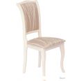 Стул TetChair Opera (дерево гевея/Ivory White/слоновая кость/ткань бежевая/рисунок золото)