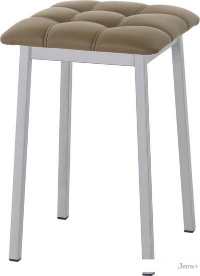 Табурет AMC Comfort 7К5.4 (кожзам, какао/серебристый)