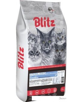 Сухой корм для кошек Blitz Sensitive Turkey Adult Sterilised All Breeds (для стерилизованных с индейкой) 10 кг