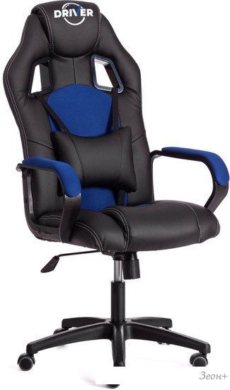 Кресло TetChair Driver (иск.кожа/ткань, черный/синий)