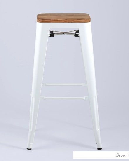 Табурет Stool Group TOLIX WOOD барный (белый) глянцевый