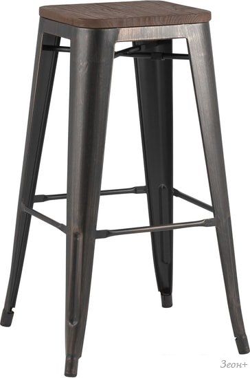 Табурет Stool Group TOLIX WOOD барный (черный) патина золото