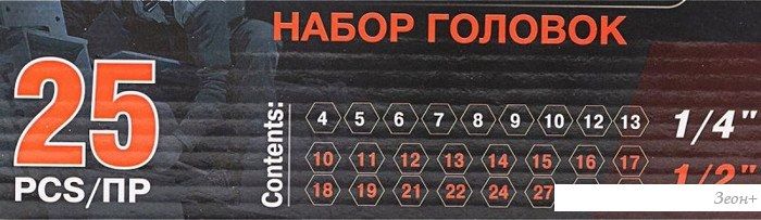 Набор головок слесарных ForceKraft FK-50121G