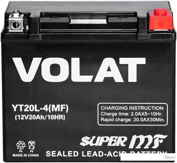 Мотоциклетный аккумулятор VOLAT YT20L-4 (20 А·ч)