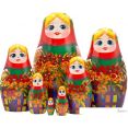 Развивающая игра Брестская Матрешка С русскими мотивами и ветвями рябины (набор 7 шт)