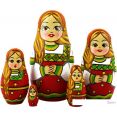 Развивающая игра Брестская Матрешка Девушка в восточном славянском традиционном костюме (набор 5 шт)