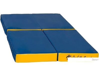 Cпортивный мат Perfetto Sport №11 складной 100x100x10 (синий/желтый)