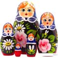 Развивающая игра Брестская Матрешка C георгинами и ромашками (набор 5 шт)