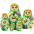 Развивающая игра Брестская Матрешка В летнем сарафане с ромашками (набор 5 шт)