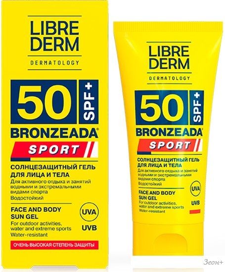 Гель солнцезащитный Librederm Bronzeada Sport Для лица и тела SPF50 (50 мл)