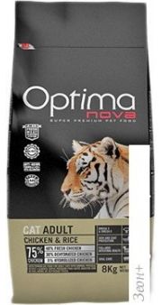 Корм для кошек Optimanova Cat Adult Chicken & Rice 8 кг
