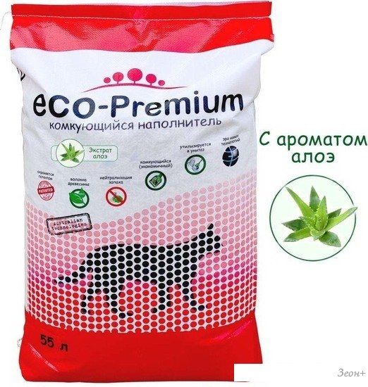 Наполнитель для туалета Eco-Premium с ароматом алоэ 55 л