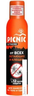 Аэрозоль от насекомых Picnic Extreme от всех летающих и клещей 150 мл