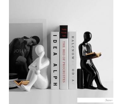 Ограничитель для книг Merry Bear Home Decor Читающая пара 30001263 (черный/белый)