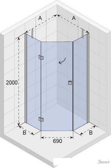 Душевой уголок Riho Scandic W301 90x90 GW40200