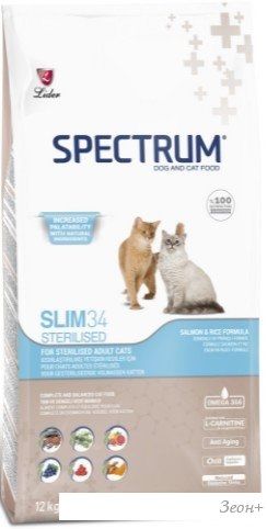 Сухой корм для кошек Spectrum Slim 34 c курицей 12 кг