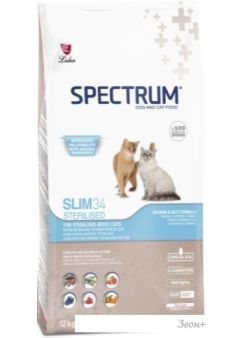 Сухой корм для кошек Spectrum Slim 34 c курицей 12 кг