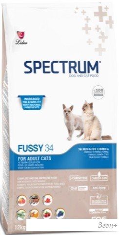 Сухой корм для кошек Spectrum Fussy 34 с рыбой 12 кг