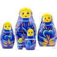 Развивающая игра Брестская Матрешка Синяя с цветами (набор 5 шт)