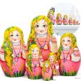 Развивающая игрушка Брестская Матрешка Девочка с косичкой - набор русских матрешек (набор 7 шт)