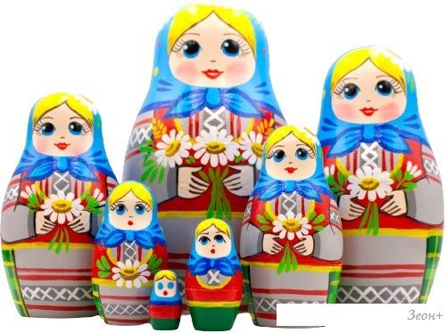 Развивающая игра Брестская Матрешка С букетом луговых цветов (набор 7 шт)