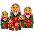 Развивающая игра Брестская Матрешка Девушка с клубникой и в розовом платке (набор 7 шт)