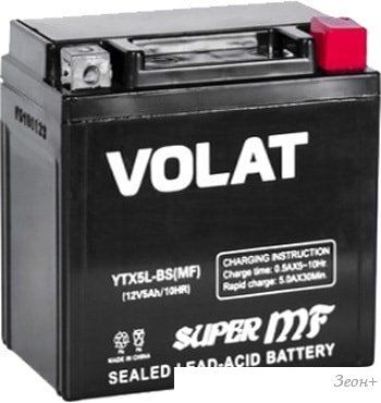 Мотоциклетный аккумулятор VOLAT YTX5L-BS (5 А·ч)